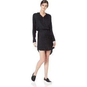 Mountain Khakis Josie Dress Womens Large 3 Button 1/4 Placket Wrap Waist Black